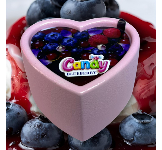 Масажна свічка з ароматом чорниці Candy Blueberry у формі серця, 70 мл