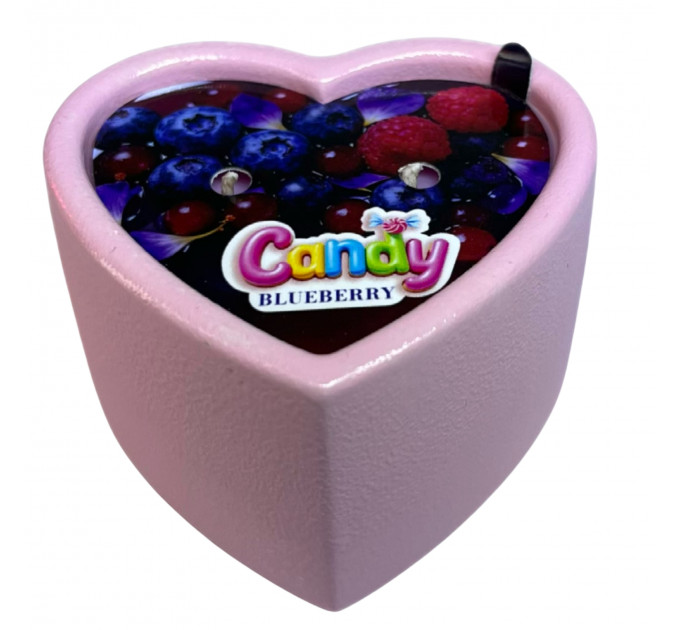 Масажна свічка з ароматом чорниці Candy Blueberry у формі серця, 70 мл