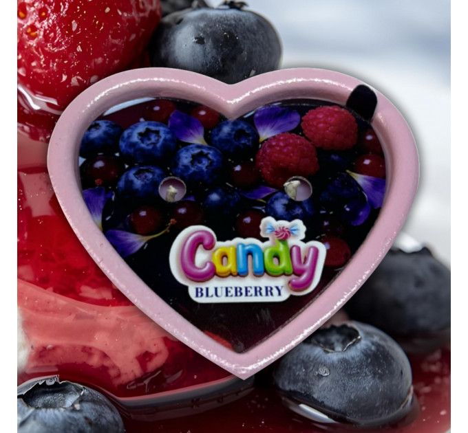 Масажна свічка з ароматом чорниці Candy Blueberry у формі серця, 70 мл