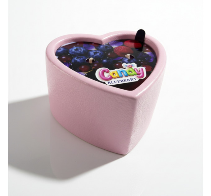 Масажна свічка з ароматом чорниці Candy Blueberry у формі серця, 70 мл
