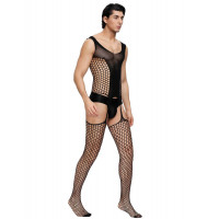 Чоловічий бодістокінг сітка Star Night з імітацією панчохи, чорний, L-2XL Чоловічий бодістокінг сітка Star Night з імітацією панчохи, чорний, L-2XL