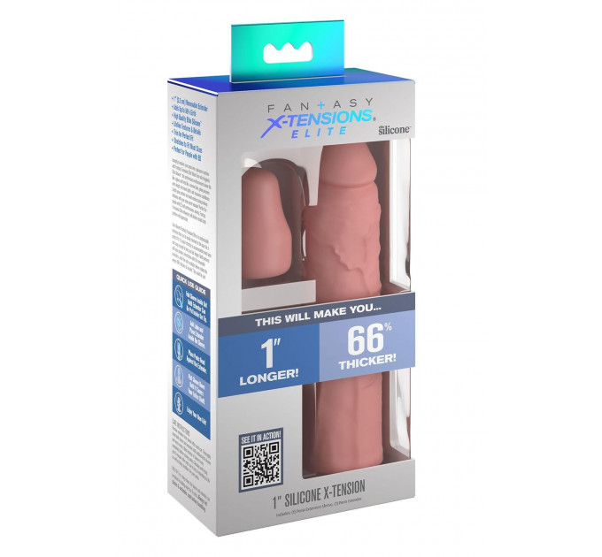 Насадка на пеніс Pipedream Fantasy X-tensions Elite бежева, 18 см