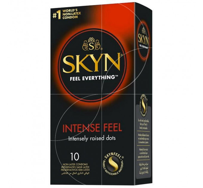 Нелатексные презервативы SKYN Intense Feel с выступающими шипами (цена за пачку, 10 шт.)
