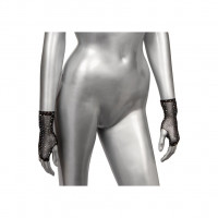 Рукавички короткі у дрібну сітку зі стразами CalExotics Fingerless Gloves, чорні