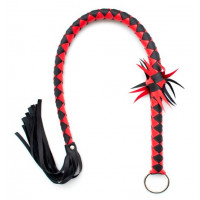 Смугастий флогер DS Fetish Stripe flogger black/red