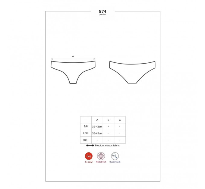 Кружевные трусики Obsessive 874-PAN-2 молочные, L/XL
