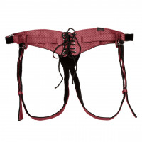 Трусики для страпона со шнуровкой CalExotics Her Royal Harness The Regal Queen красные