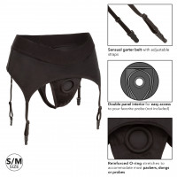 Трусики для страпона с широким поясом California Exotics Boundless Thong with Garter S/М