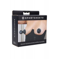 Вакуумные помпы для сосков Sportsheets Velvet Noir силиконовые, черные, 2 шт