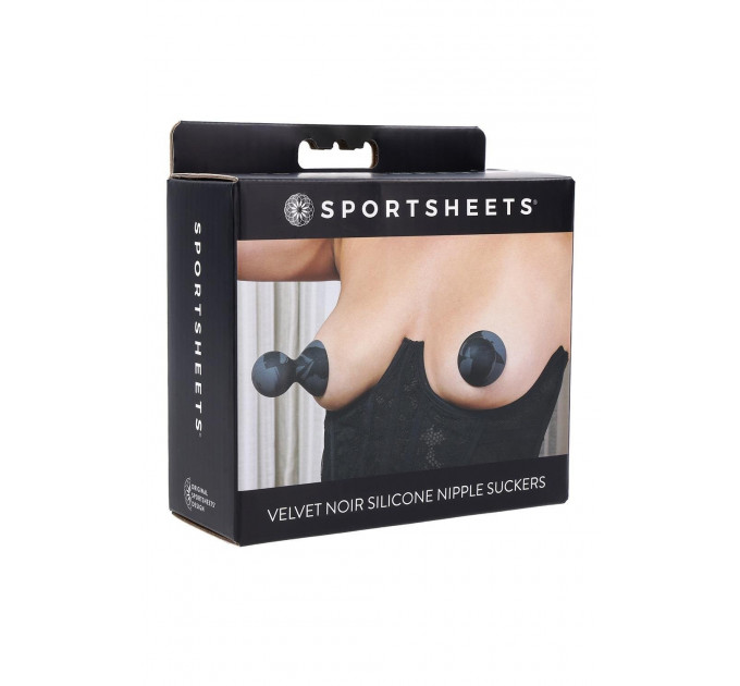 Вакуумні помпи для сосків Sportsheets Velvet Noir силіконові, чорні, 2 шт