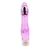 Вібратор гелевий ребристий Chisa Crystal Jellie, фіолетовий