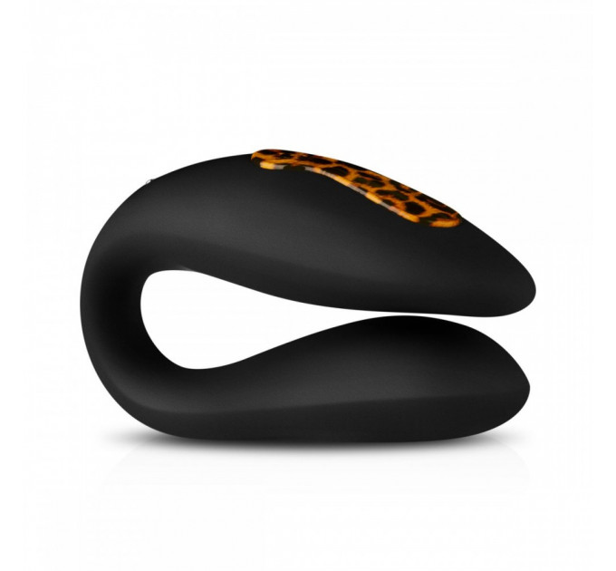 Вибратор для пар Zuna Couples Vibrator с сумочкой, черный, леопардовый