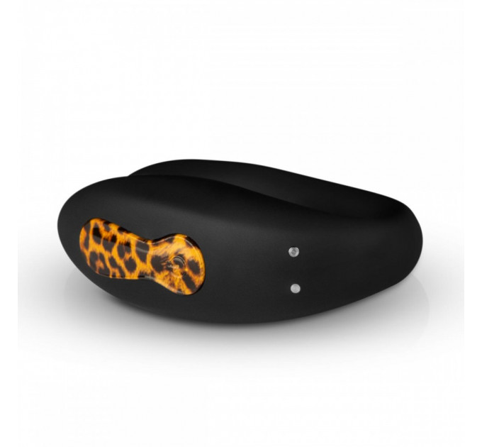 Вибратор для пар Zuna Couples Vibrator с сумочкой, черный, леопардовый