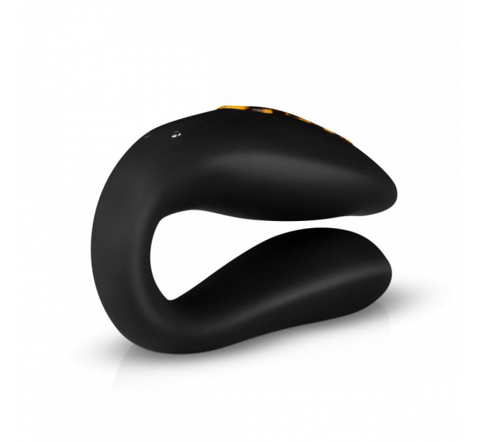 Вибратор для пар Zuna Couples Vibrator с сумочкой, черный, леопардовый