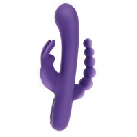 Вибратор-кролик с анальной елочкой Toy Joy фиолетовый, 21.5 х 4 см