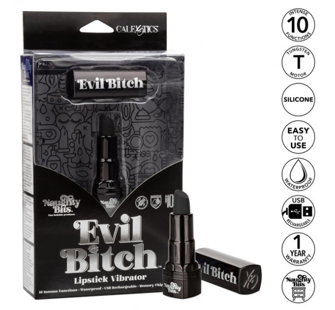 Вибратор-помада California Exotics Evil Bitch, черный