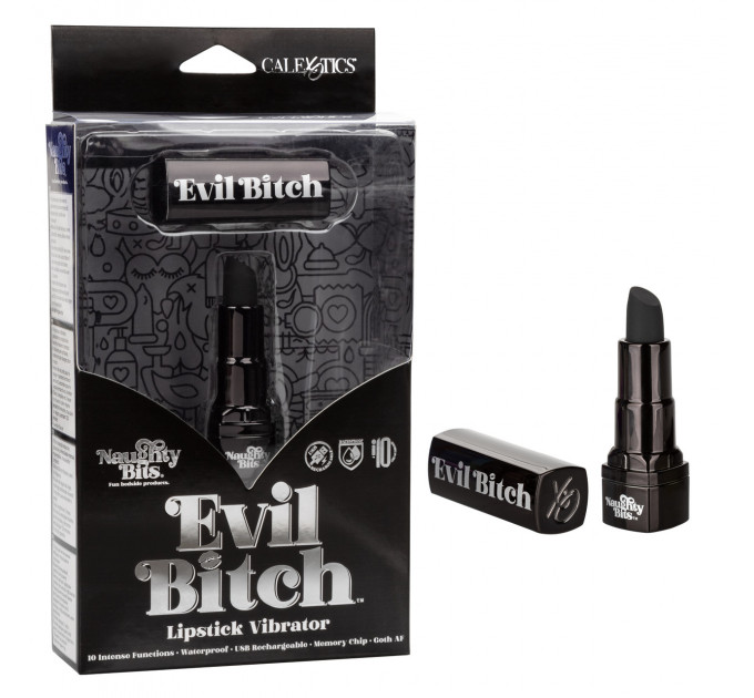 Вибратор-помада California Exotics Evil Bitch, черный