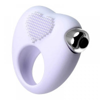 Виброкольцо на пенис, с рельефом, силикон, белое