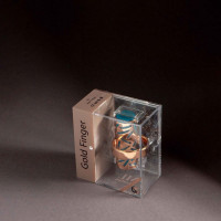 Віброкулька-кільце на палець ML Creation Gold Finger золото з синьою вставкою