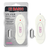 Вибропуля на пульте управления Chisa Hi-Basic Silver Bullet Mini, серебристая