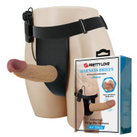 Вибрострапон полый мужской Pretty Love Draven реалистик, с проводным пультом, 17.5 х 3.7 см