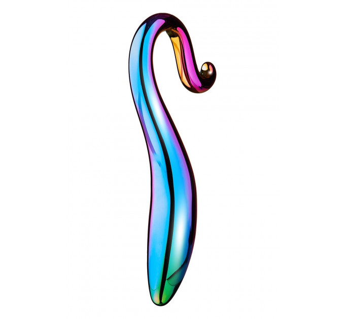 Изогнутый стеклянный фаллоимитатор Dream Toys Glamour Glass, разноцветный