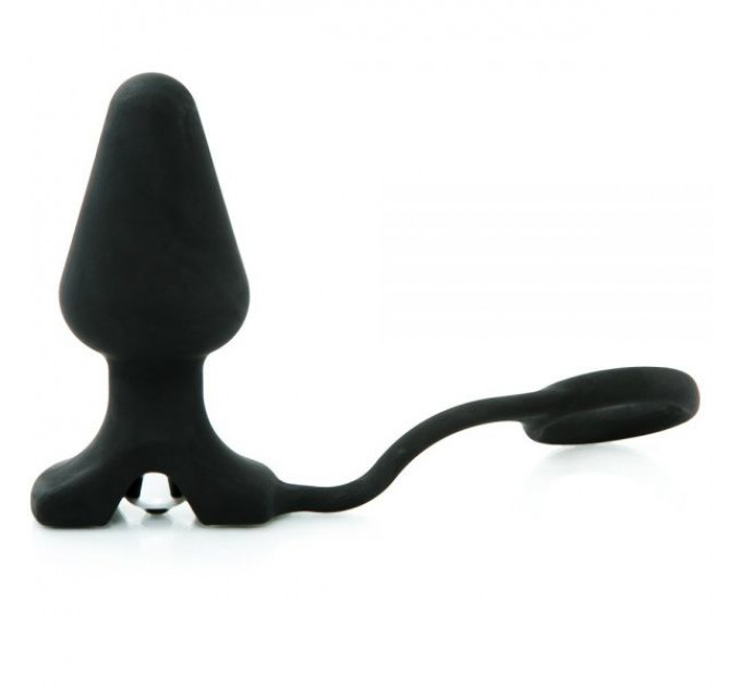 Анальная пробка с кольцом Black Silicone