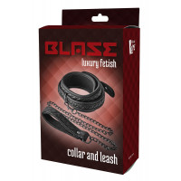 Нашийник з повідцем Dream Toys BLAZE COLLAR LEASH DIAMOND BLACK