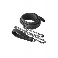 Нашийник з повідцем Dream Toys BLAZE COLLAR LEASH DIAMOND BLACK