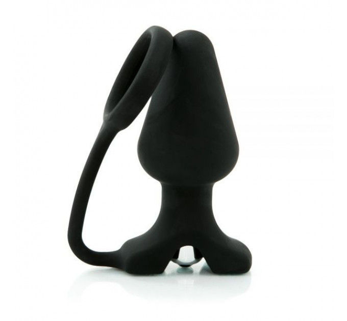 Анальная пробка с кольцом Black Silicone