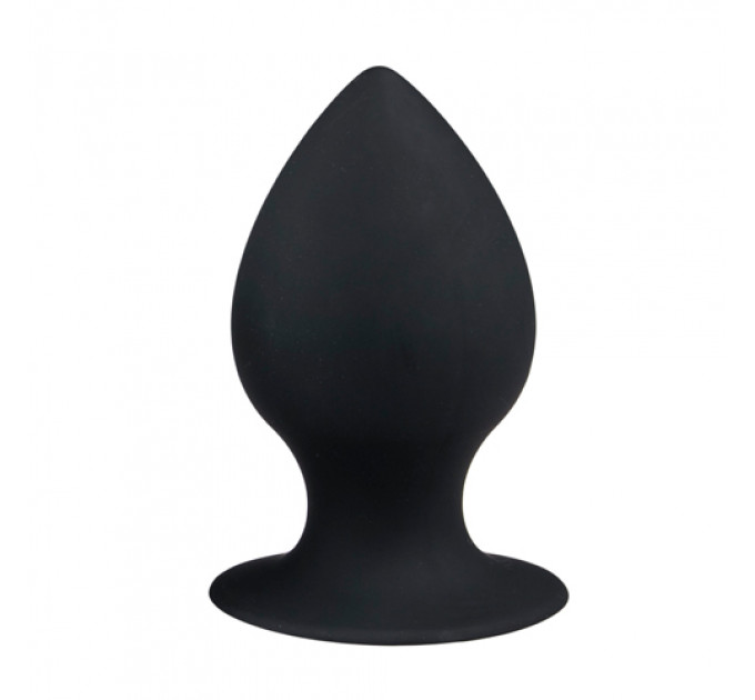 Анальная пробка с присоской Round Butt Plug черная, 8.5 см х 4 см