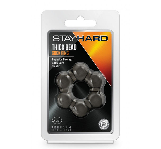 T331506 Эрекционное кольцо STAY HARD THICK BEAD COCK RING BLACK
