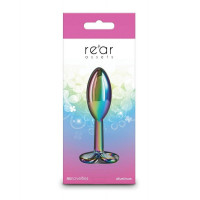 Анальная пробка металлическая NS Novelties Rear Assets Clover радужная