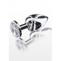 Анальная пробка металлическая Toy Joy Starlight Booty Jewel с белым кристаллом, Large Анальная пробка металлическая Toy Joy Starlight Booty Jewel с белым кристаллом, Large
