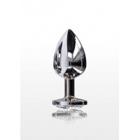 Анальная пробка металлическая Toy Joy Starlight Booty Jewel с белым кристаллом, Large