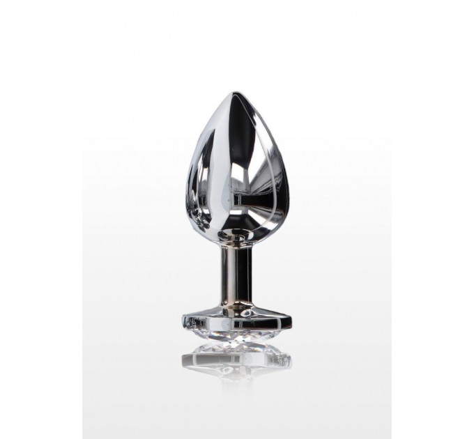 Анальна пробка металева Toy Joy Starlight Booty Jewel з білим кристалом, Large