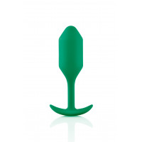 Анальная пробка со смещенным центром тяжести B-Vibe Snug Plug 2, силиконовая, зеленая