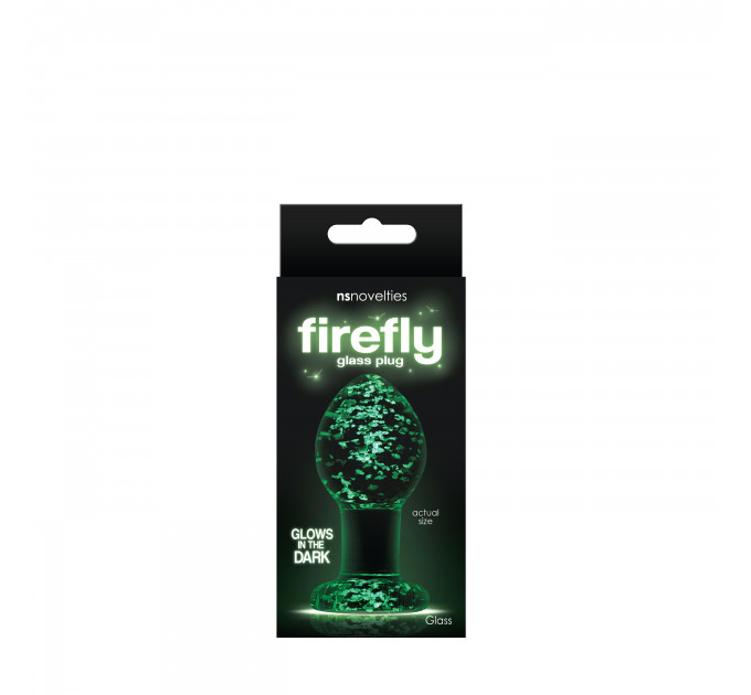 Анальная пробка стеклянная светящаяся NS Novelties FIREFLY GLASS PLUG SMALL CLEAR