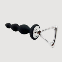 Анальна силіконова ялинка Adrien Lastic Arrow з металевим утримувачем, чорна