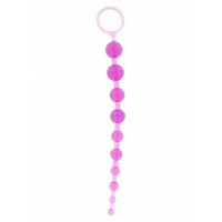 Анальні кульки на жорсткому зв'язуванні Thai, 25х2 см фіолетовий Toy Joy