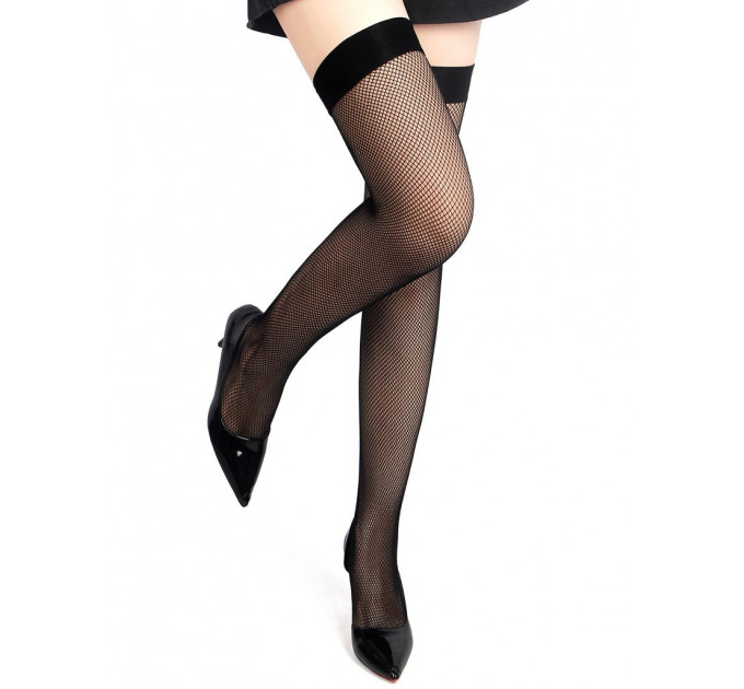 Панчохи в сіточку Star Night на тонкій резинці, чорні, XS-M