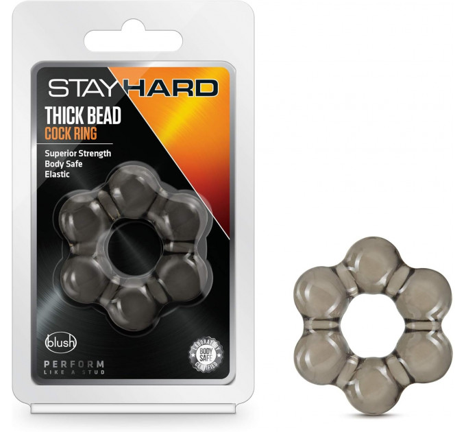 T331506 ерекційне кільце STAY HARD THICK BEAD COCK RING BLACK