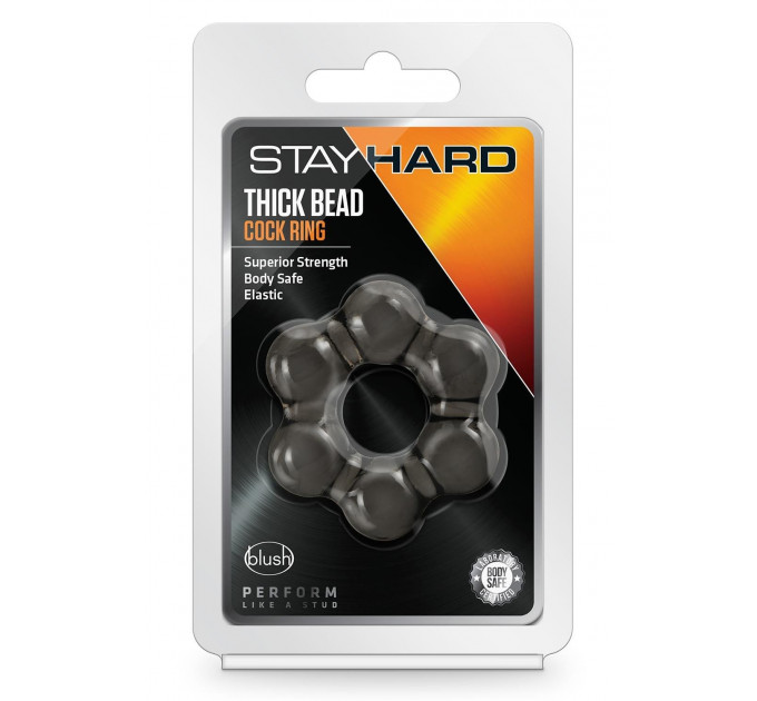 T331506 ерекційне кільце STAY HARD THICK BEAD COCK RING BLACK