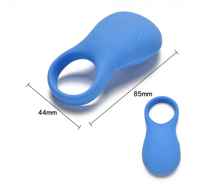 Ерекційне віброкільце Sweet Em з пультом, синій, 8.5 х 4.5 см