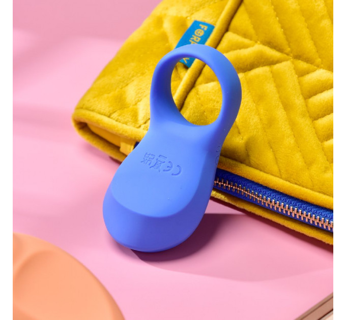 Ерекційне віброкільце Sweet Em з пультом, синій, 8.5 х 4.5 см