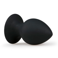Анальна пробка з присоскою Round Butt Plug чорна, 8.5 см х 4 см