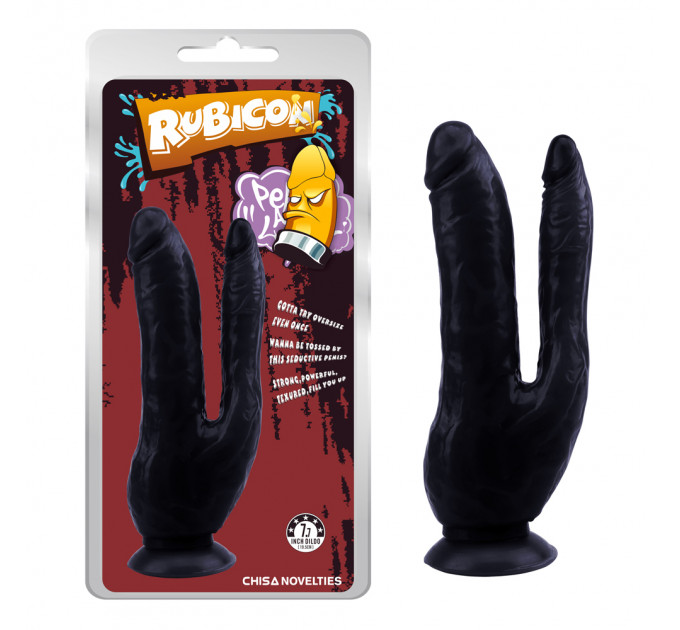 Фаллоимитатор двойной на присоске Chisa Rubicon 7.7, черный