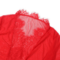 Халатик Star Night з поясом та мереживом, червоний, XS-S