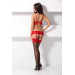 Комплект белья с поясом для чулок FABIANA SET red S/M - Passion