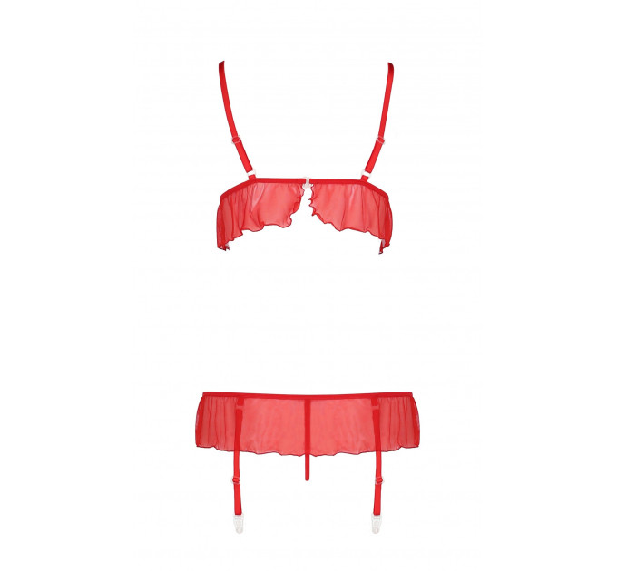 Комплект белья с поясом для чулок FABIANA SET red S/M - Passion